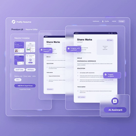 Pretty Resume builder preview